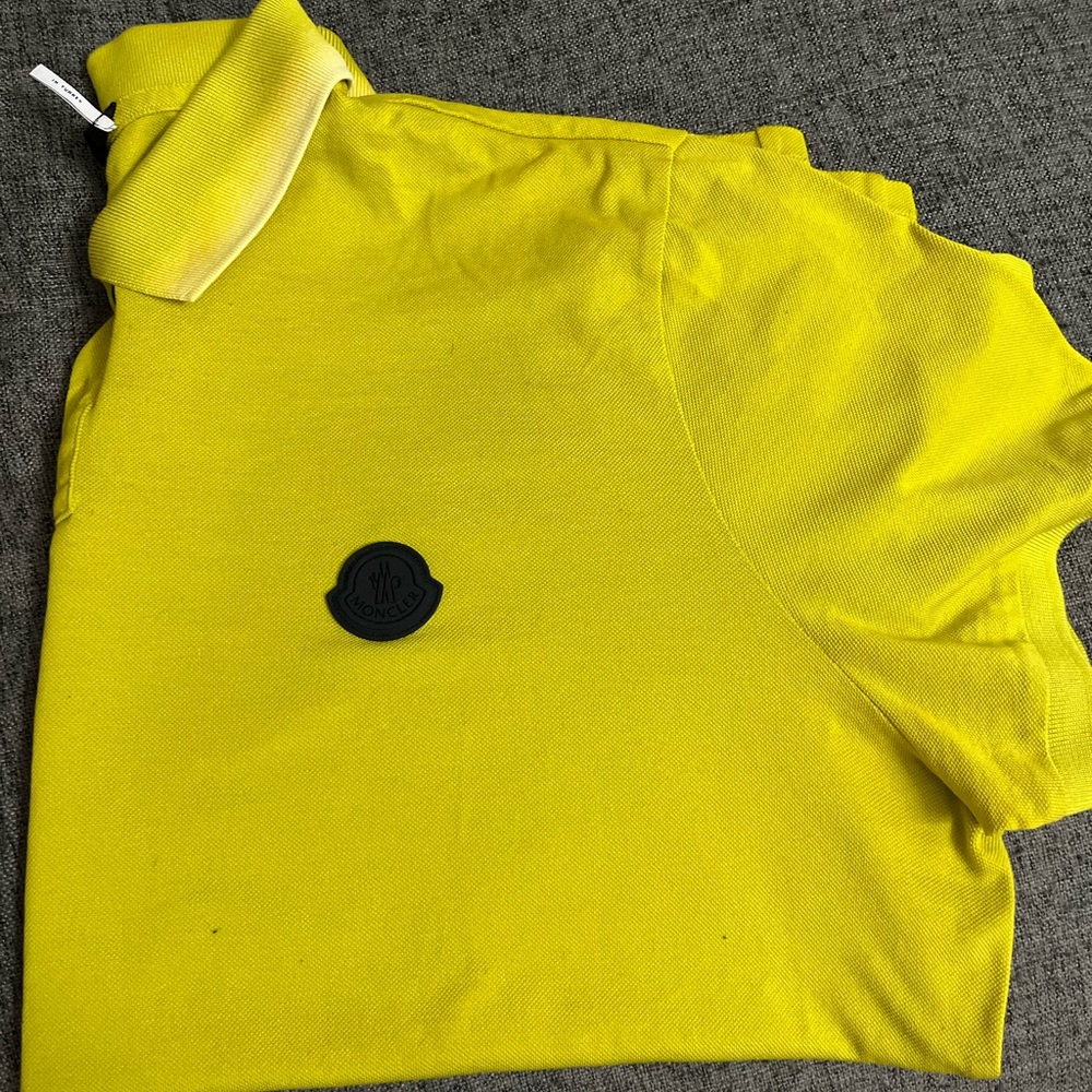 Moncler Lime yellow polo shirt